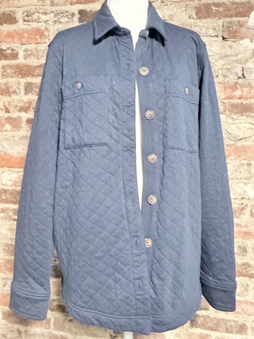Duluth Trading Co. Women's Quilted Shacket Jacket Navy Blue Size M Medium